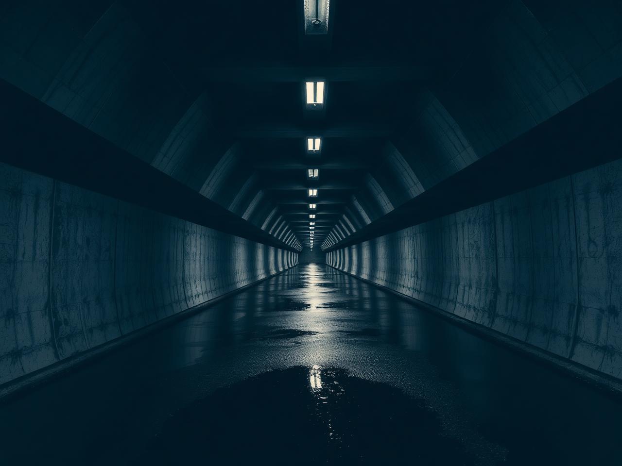 Tunnel med belysning